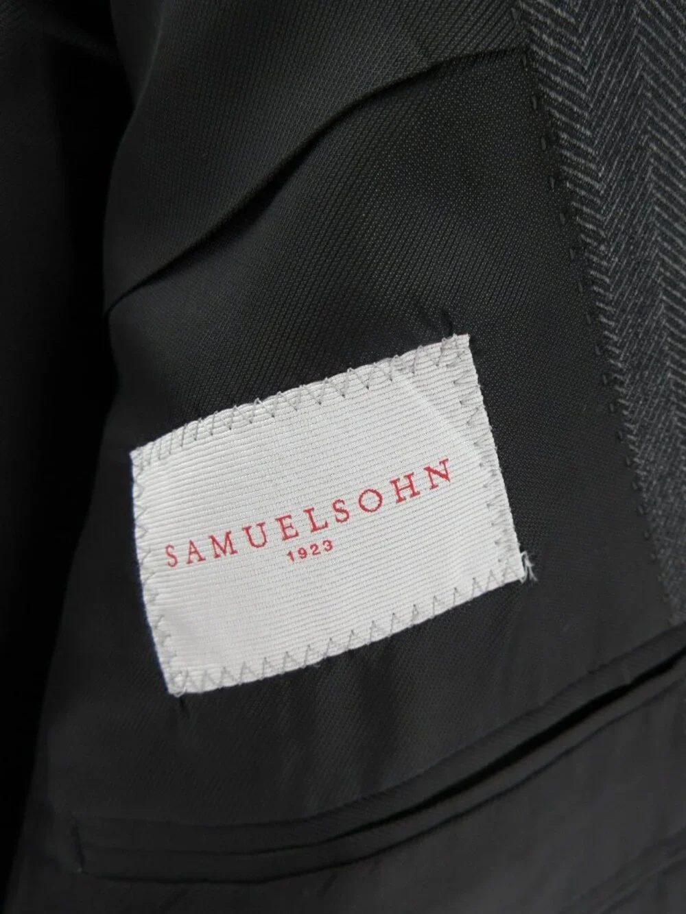 Samuelsohn Sport Coat 52 Blazer Wool Blend Herringbone Jacket Lined NEW